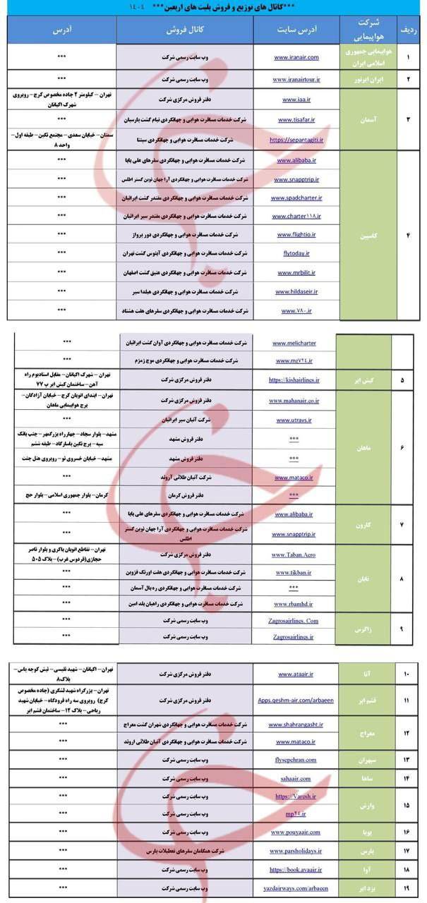پروازهای اربعین