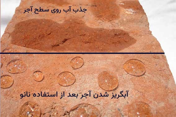عدم جذب آب و رطوبت آجر بعد از استفاده نانو