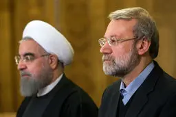 عکس / روحانی و لاریجانی در مراسم امروز ارتحال امام