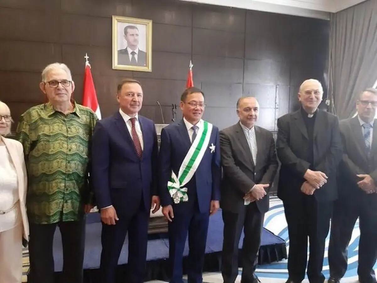 مشارکت سفیر ایران در دمشق در مراسم خداحافظی سفیر چین