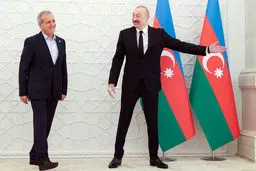  دیدار پزشکیان و الهام علی‌اف در ساحل دریای خزر