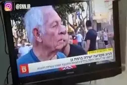 مسخره بازی بی تربیتی یک صهیونیست در پخش زنده تلویزیون