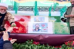  تصاویر پیکر شهیدان لاریجانی و سردار سلیمانی در مراسم تشییع