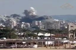 بمباران جنون آمیز صهیونیست‌ها در صور لبنان