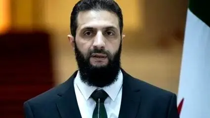 لحظه تبریک گفتن جولانی به مردم سوریه بابت رفع تحریم ها