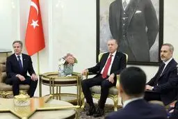 دیدار بلینکن با اردوغان و فیدان در آنکارا