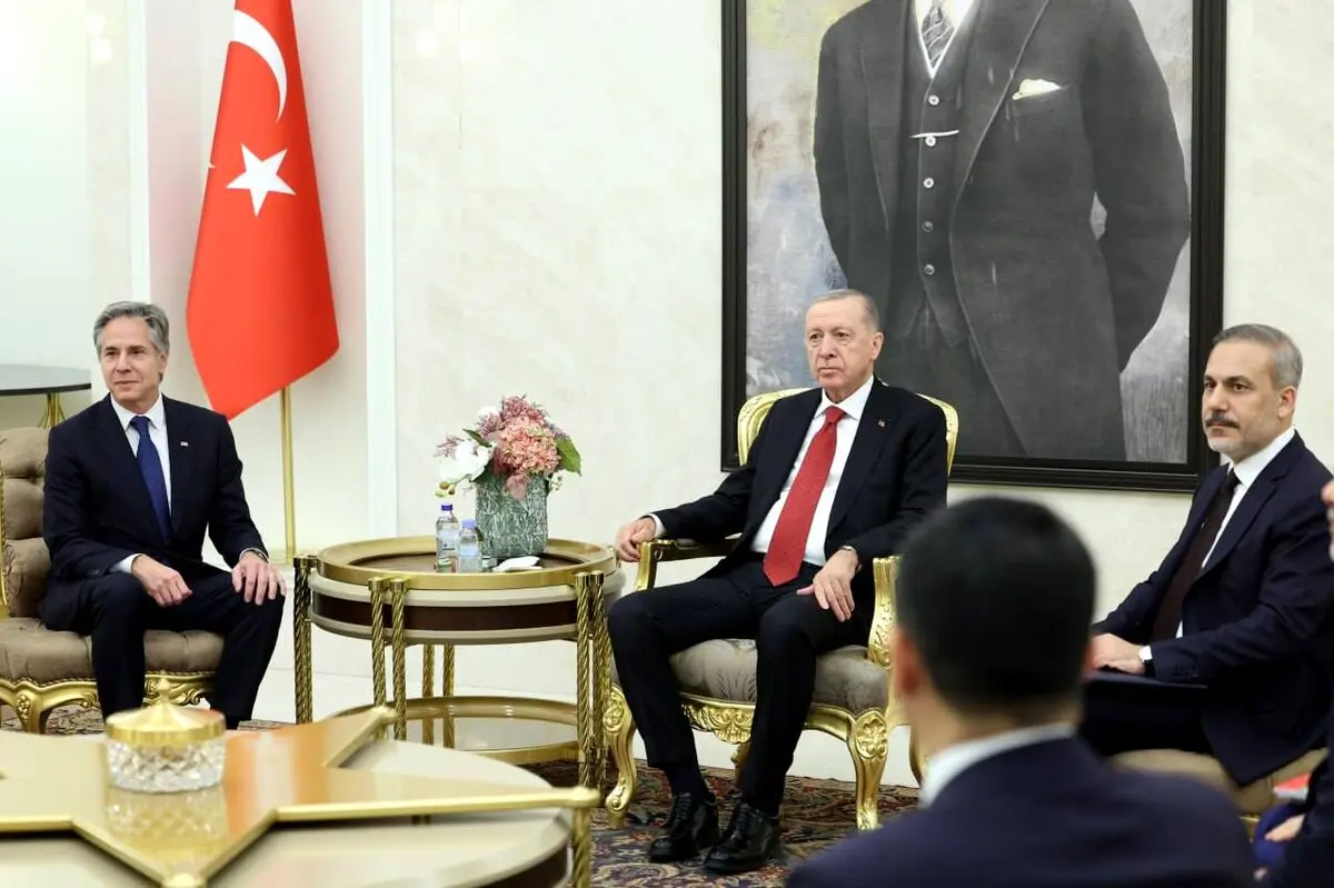 دیدار بلینکن با اردوغان و فیدان در آنکارا
