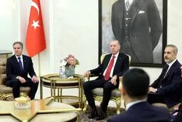دیدار بلینکن با اردوغان و فیدان در آنکارا