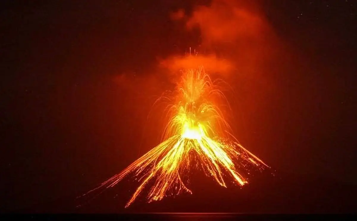 تصاویری از فوران آتش فشان در اندونزی