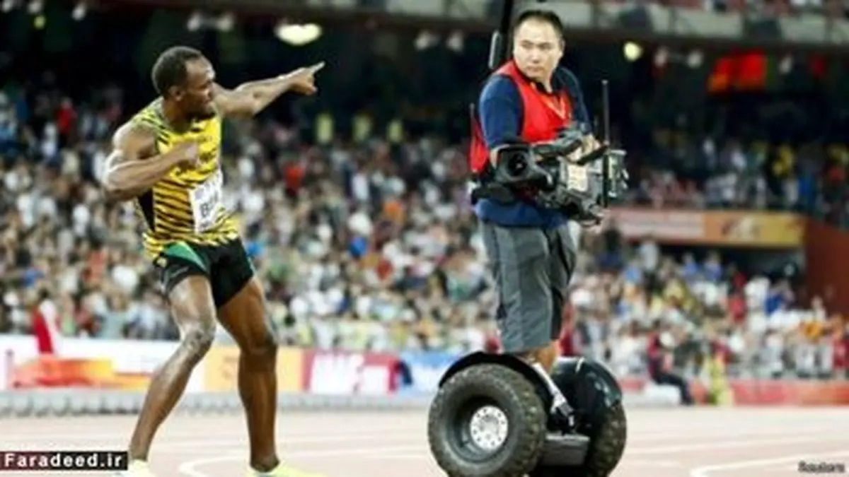 برخورد فیلمبردار چینی با سریع‌ترین مرد جهان/ تصاویر