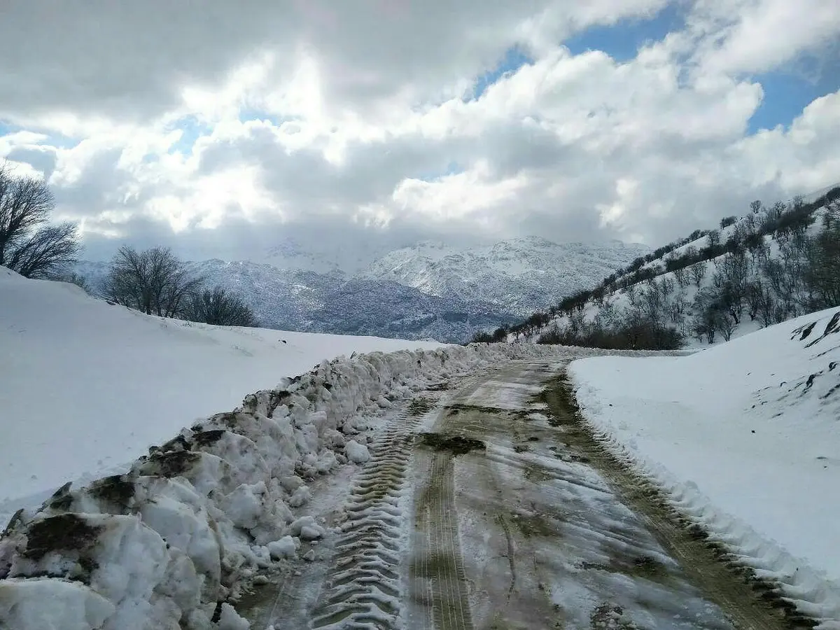 منظره زمستانی زیبا از جاده سیاناو/عکس