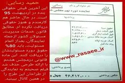 تصویری از فیش حقوقی حمید رسایی