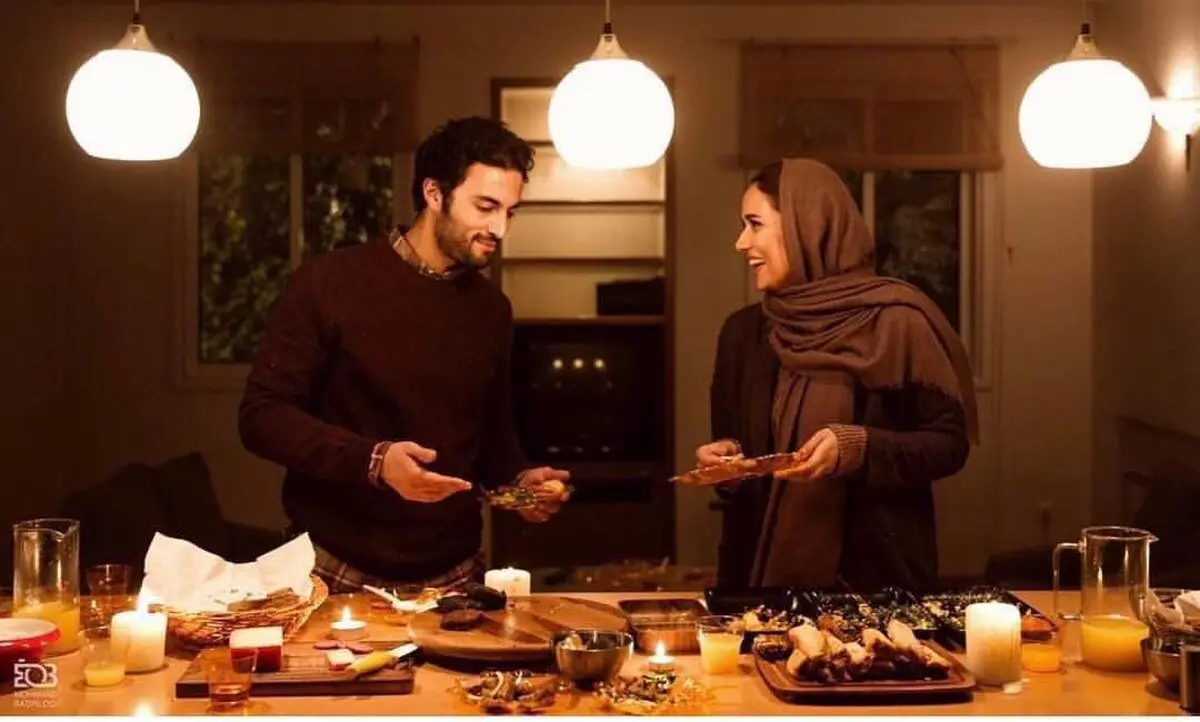 تصویری از پریناز ایزدیار و امیر جدیدی در "هت‌تریک"
