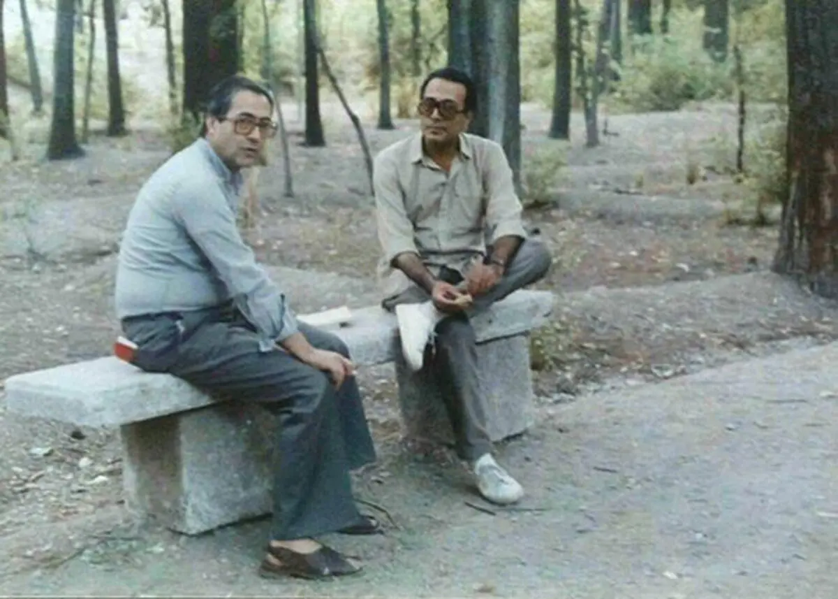 عباس کیارستمی و احمدرضا احمدی در یک قاب/ عکس