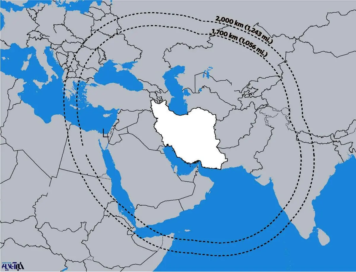 تصویری که وال استریت ژورنال از برد موشک‌های ایران منتشر کرد