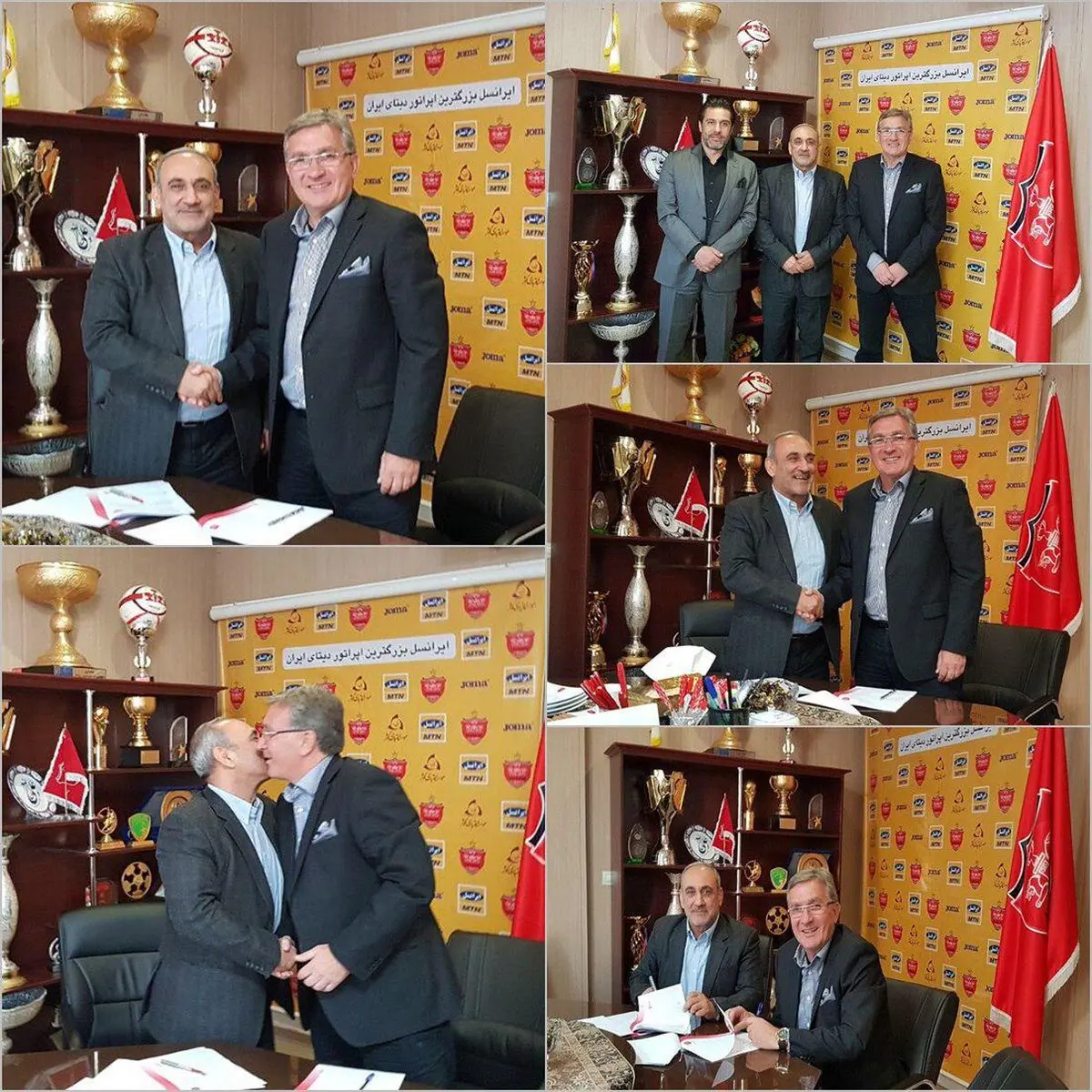 تصویری از لحظه تمدید قرارداد برانکو با پرسپولیس