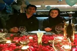 تصویری از میز شام لاکچری بیرانوند و همسرش