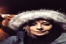 سلفی یکتا ناصر در سرمای جاده چالوس