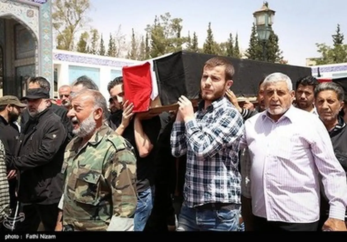 تشییع پیکرهای شهدای کفریا و فوعه در حرم حضرت زینب/تصاویر