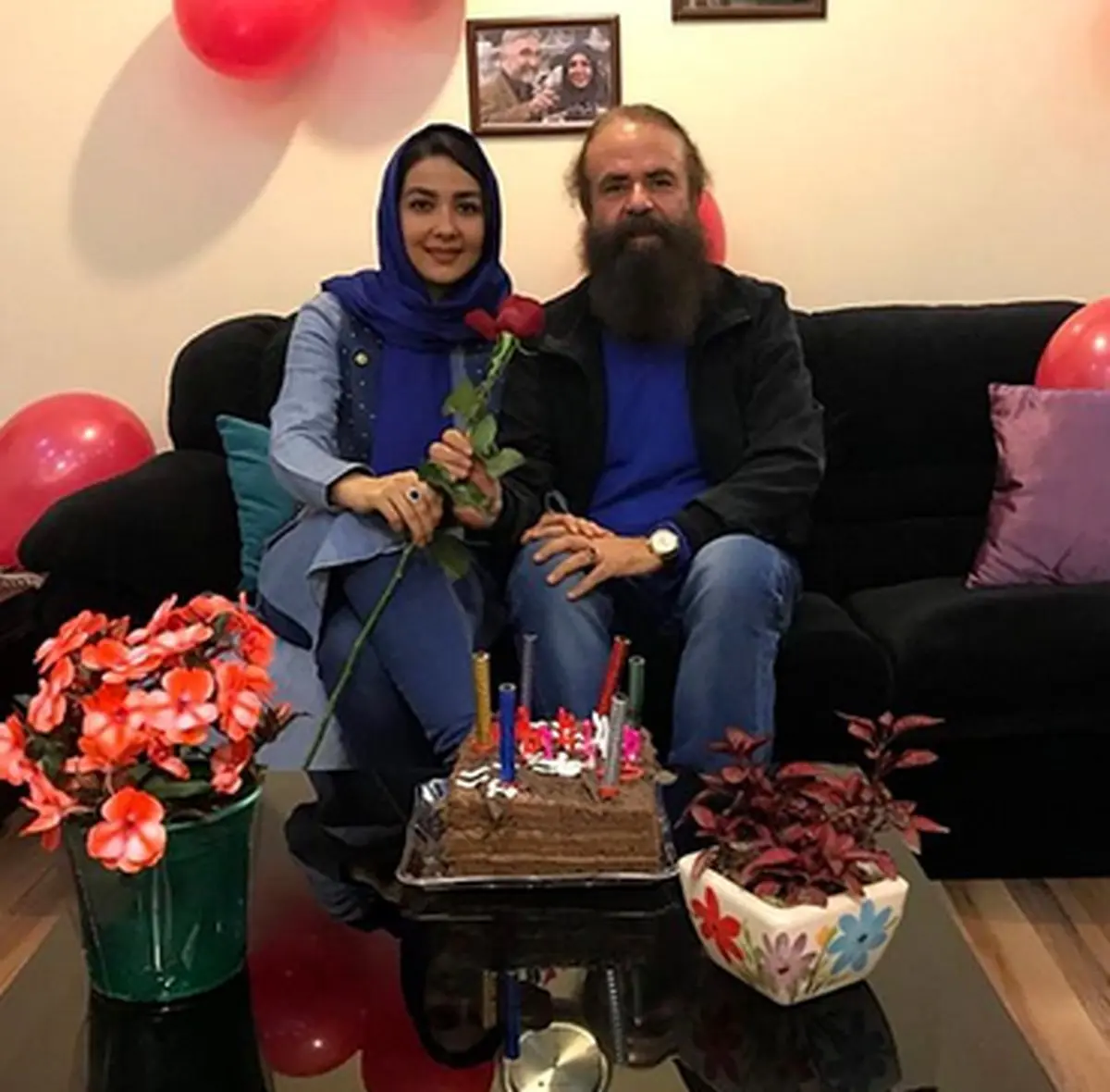 تصویری از خانم بازیگر و همسرش که جنجال ساز شد!