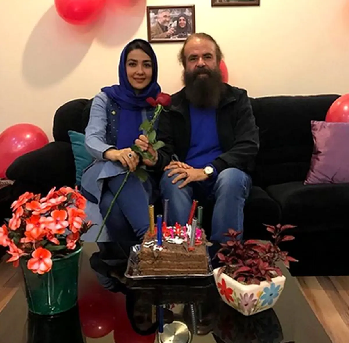 تصویری از خانم بازیگر و همسرش که جنجال ساز شد!