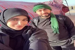 عروس سفیر جنجالی در راهپیمایی اربعین! / عکس