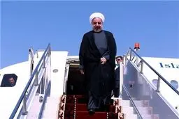 روحانی وارد فرودگاه اهواز شد