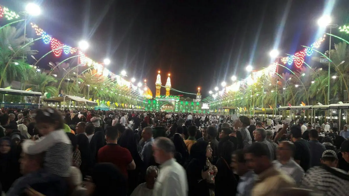 تصویری دیدنی از بین الحرمین در شب میلاد امام حسین علیه السلام