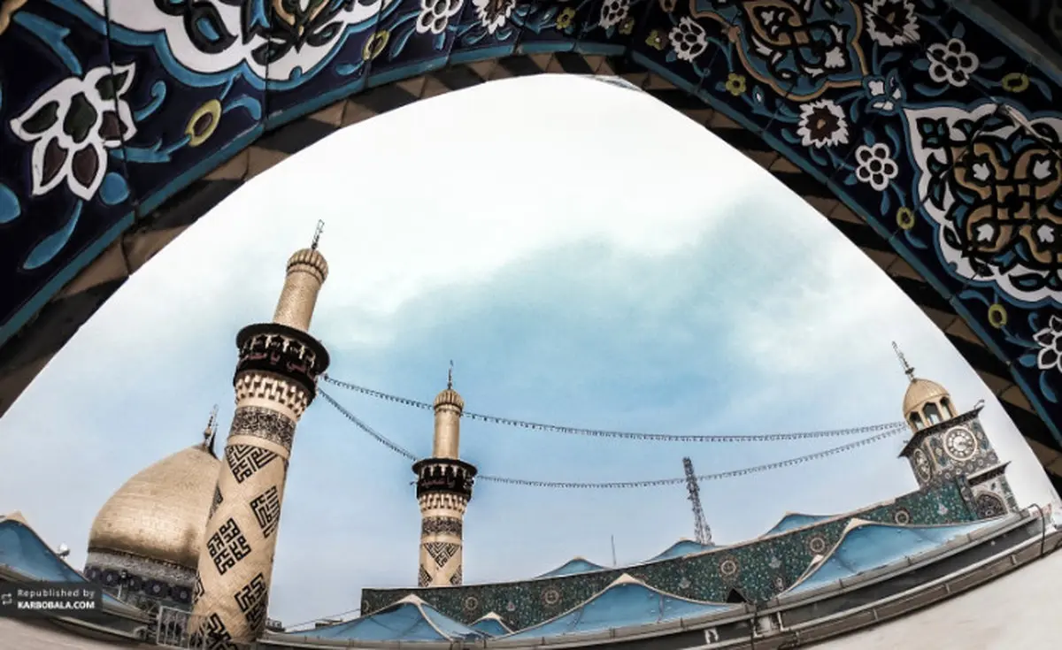 عکس / نمایی بسیار زیبا از گنبد و گلدسته های حرم علمدار کربلا (ع)
