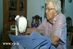 کار بی نظیر پیرزن 99 ساله برای خیریه +عکس