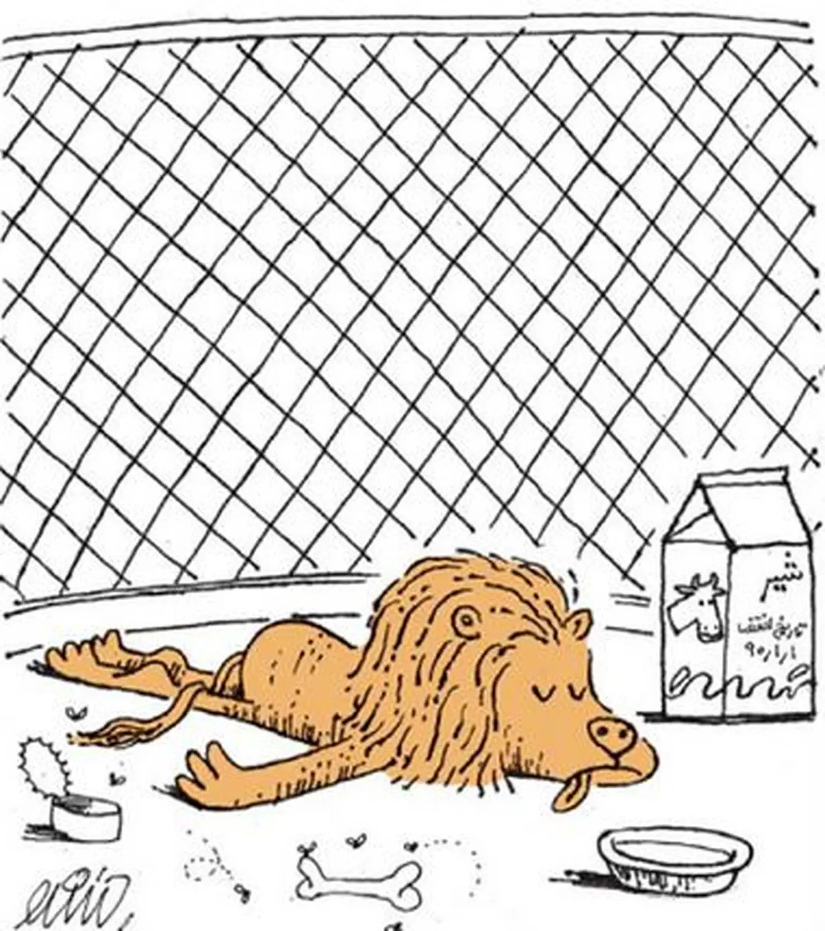 تاریخ انقضای 5 شیر با هم رسید!/ کاریکاتور