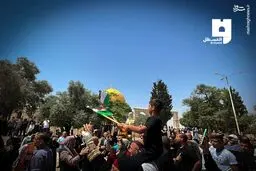 تصاویر برافراشتن پرچم فلسطین در مسجدالاقصی