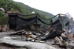 تصاویر خسارات آتش سوزی امام‌زاده ابراهیم گیلان