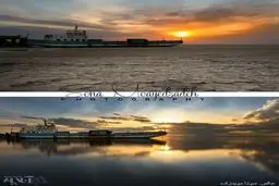 کشتی به گل نشسته را آب گرفت+ عکس