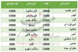 نرخ انواع ماهی در بازار +جدول