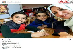 سلفی مجری زن شبکه خبر به همراه فرزندانش در رستوران/ عکس