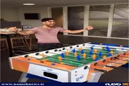 خوشحالی جالب جهانبخش در کنار فوتبال دستی/ عکس