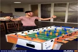 خوشحالی جالب جهانبخش در کنار فوتبال دستی/ عکس
