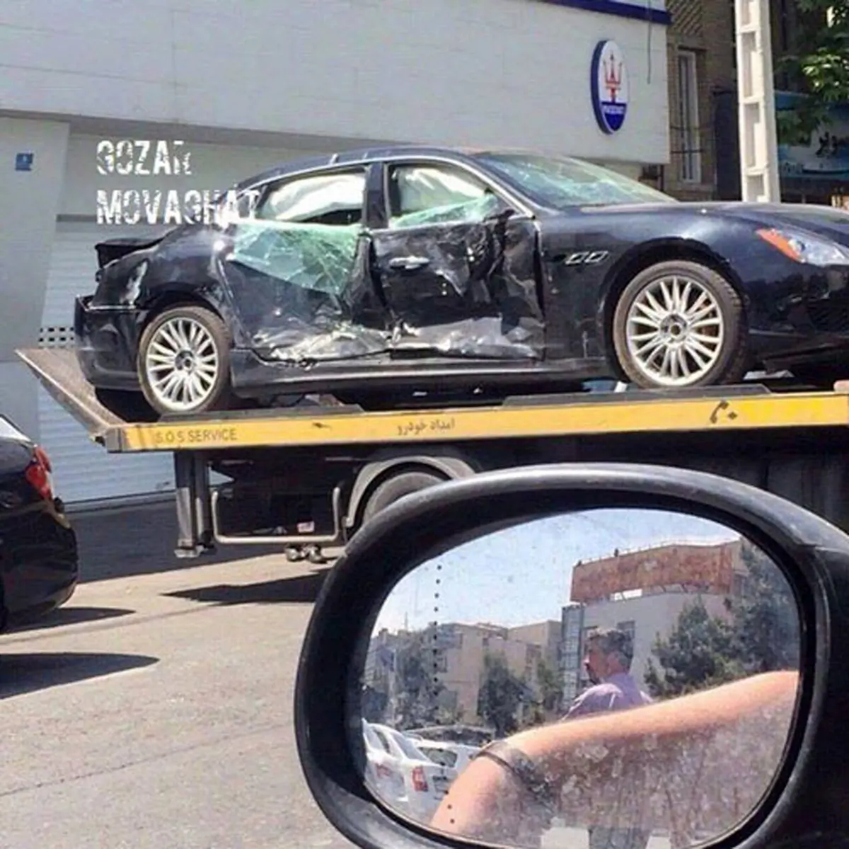 تصادف مازراتی 2 میلیاردی در تهران/ عکس