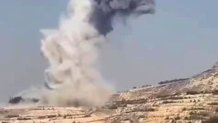 لحظه بمباران محوطه کاخ الجولانی