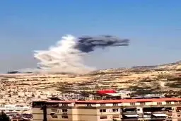 لحظه بمباران محوطه کاخ الجولانی