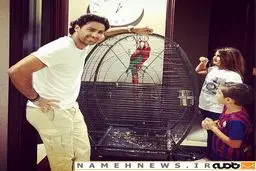 فرهاد مجیدی و حیوان خانگی جدیدش/ عکس