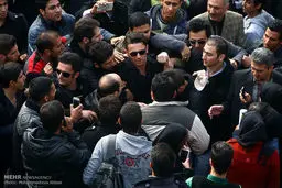 امین حیایی در مراسم تشییع مرتضی پاشایی/عکس