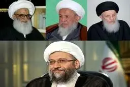 دیدار آیت الله لاریجانی با آیات عظام حکیم، بشیر نجفی و فیاض