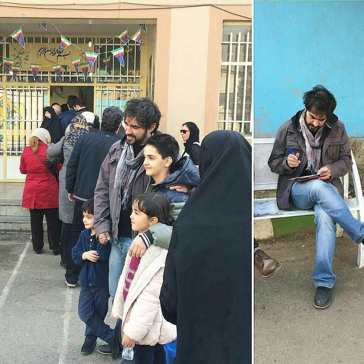 بازیگر سریال شهرزاد در حال رای دادن / عکس