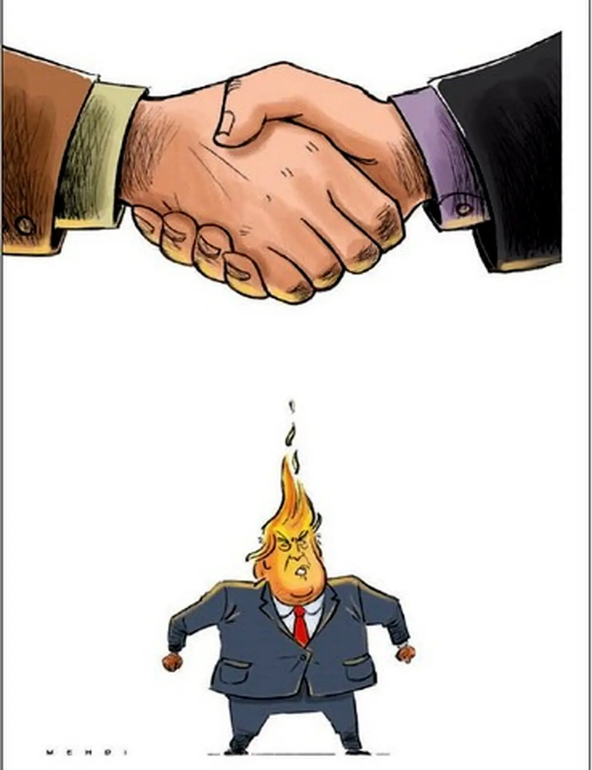 ایرانی‌ها این‌طوری ترامپ را آتیشی کردند!/کاریکاتور