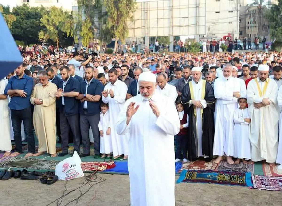 اقامه نماز عیدقربان در نوار غزه / تصاویر