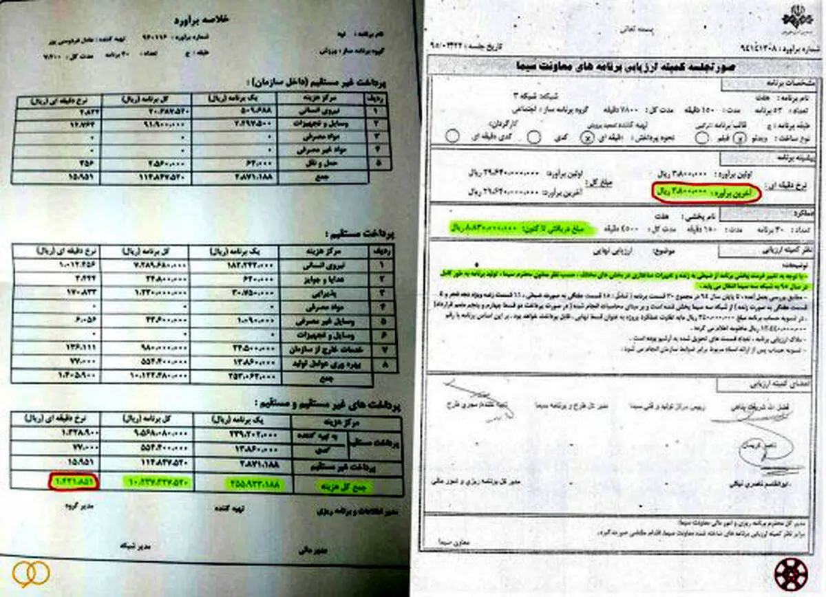 ۸۸۰ میلیون دریافتی برنامه؟!+عکس