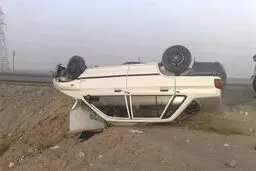 عکس / پراید واژگون شد، یک نفر جان باخت