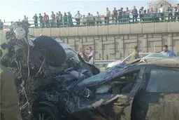 ورود پژو به لاین مخالف دراتوبان کرج/عکس